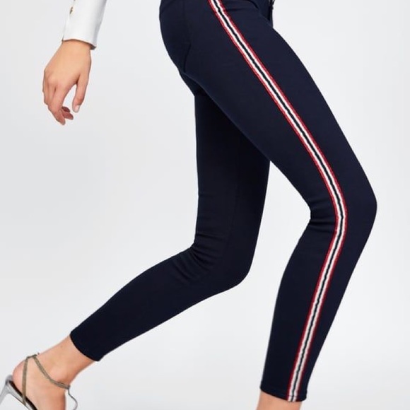 Zara Navy Blue Skinny Jeans with side strip size 2 - Picture 5 of 7